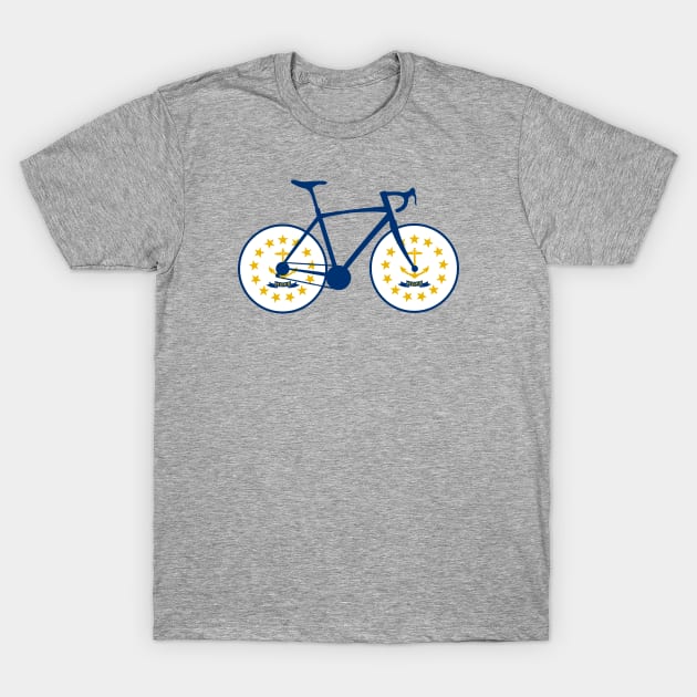 Rhode Island Flag Cycling T-Shirt by esskay1000